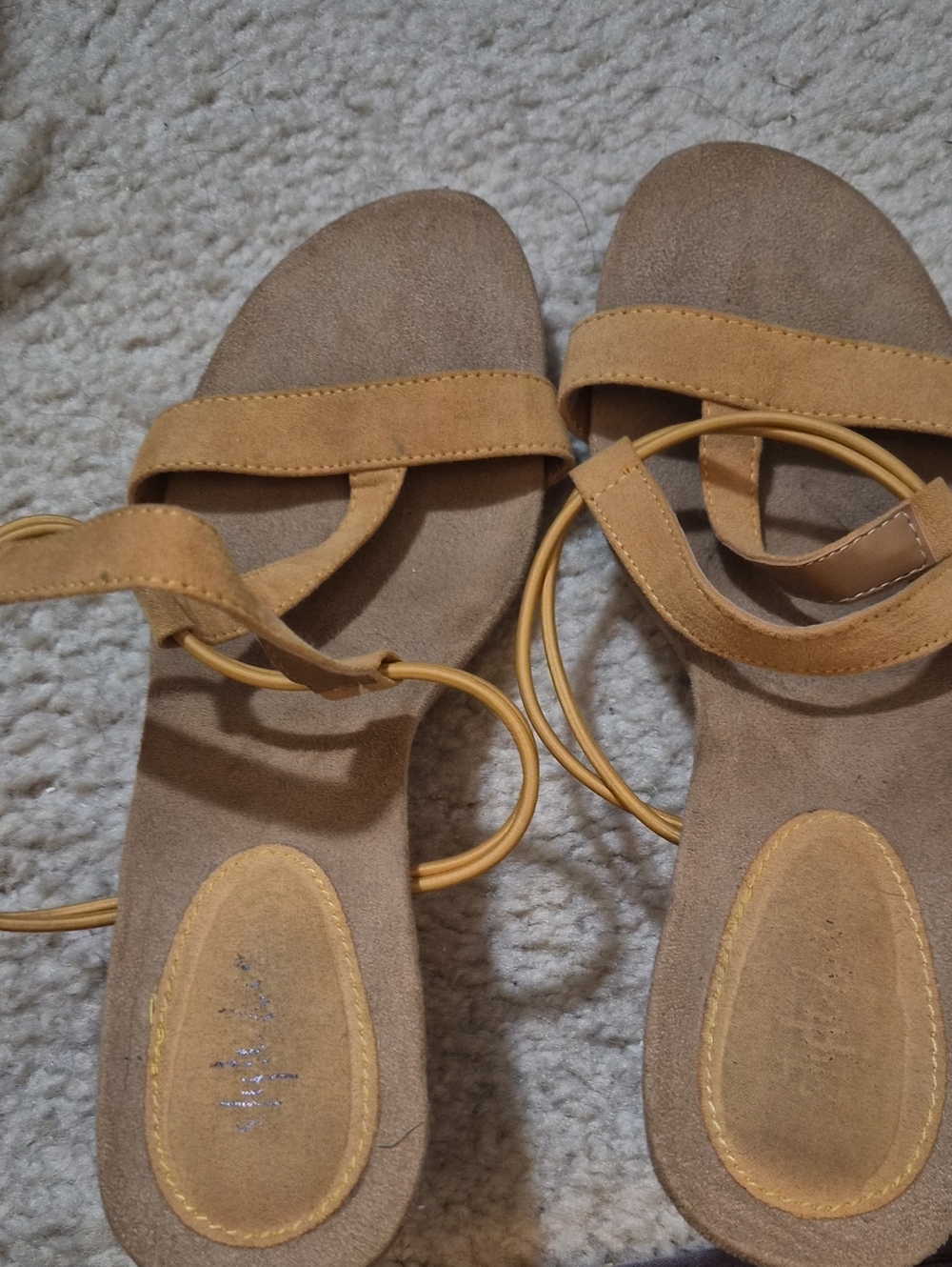 Women’s Mustard Yellw Lace-Up Sandals